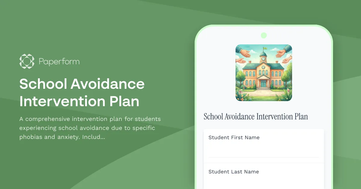 School Avoidance Intervention Plan