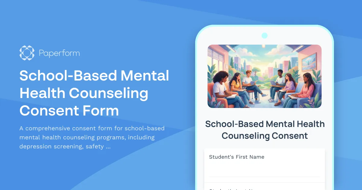 School-Based Mental Health Counseling Consent Form