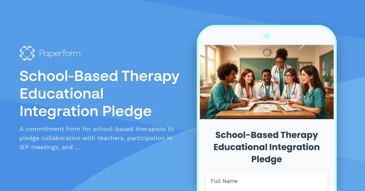 School-Based Therapy Educational Integration Pledge