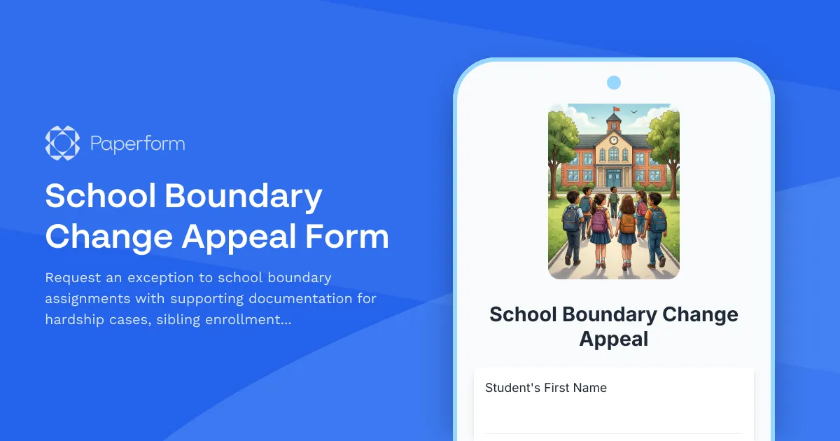 School Boundary Change Appeal Form