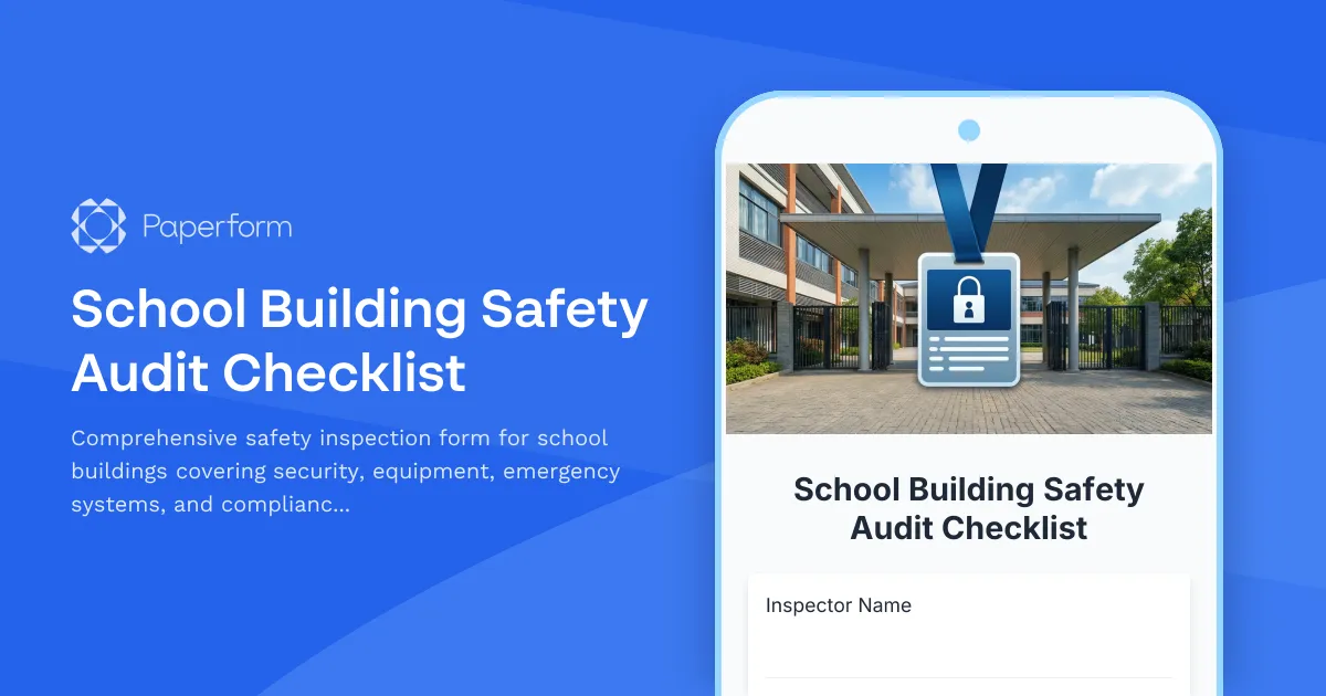 School Building Safety Audit Checklist