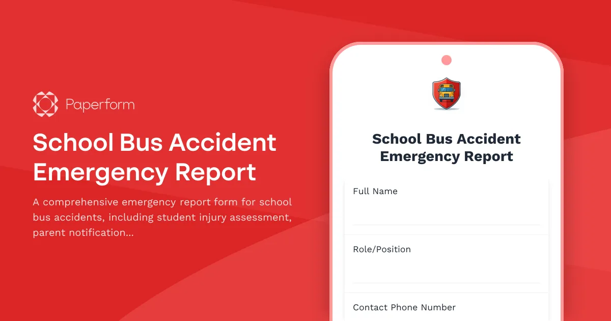 School Bus Accident Emergency Report