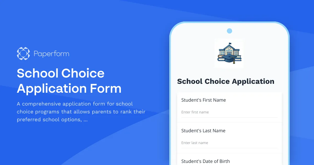 School Choice Application Form