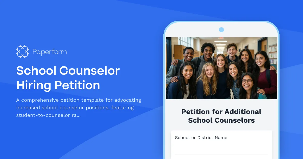 School Counselor Hiring Petition