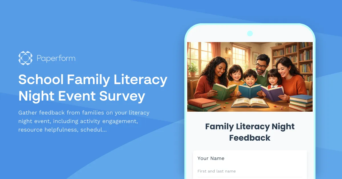 School Family Literacy Night Event Survey