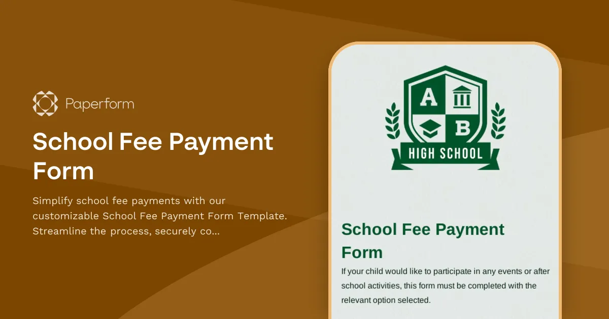 School Fee Payment Form