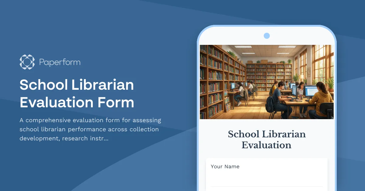 School Librarian Evaluation Form
