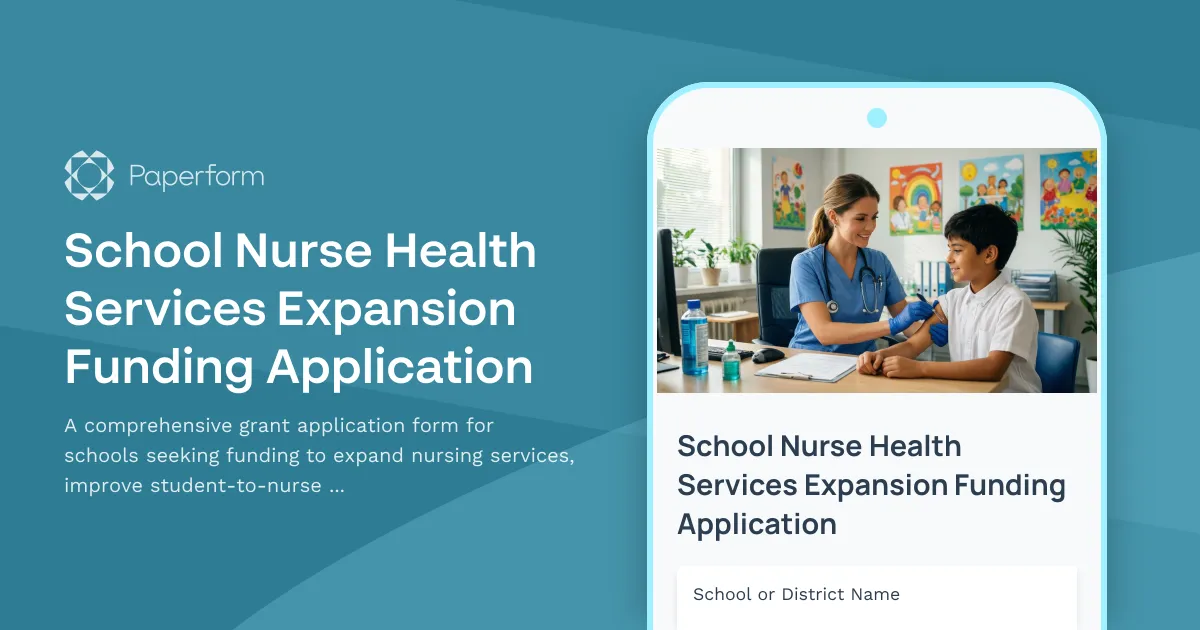 School Nurse Health Services Expansion Funding Application