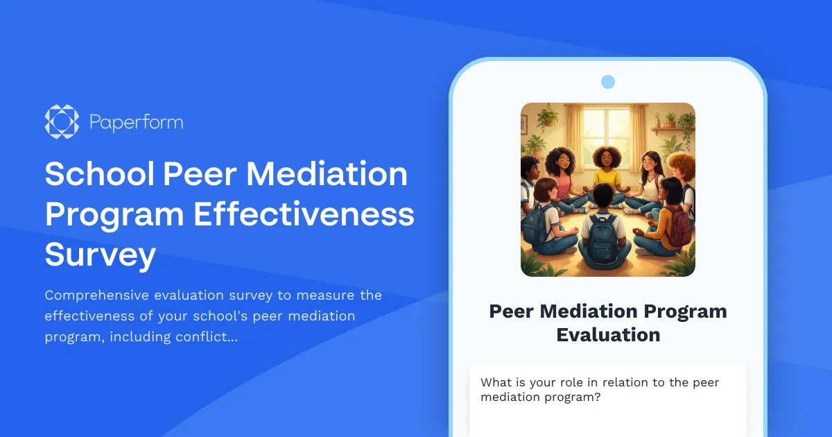 School Peer Mediation Program Effectiveness Survey