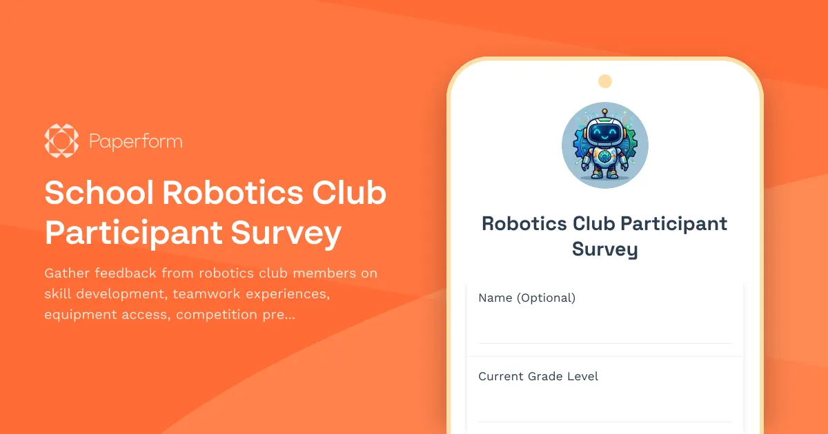 School Robotics Club Participant Survey
