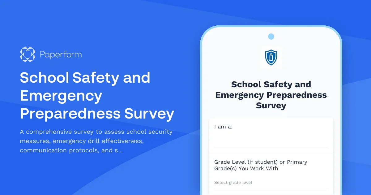 School Safety and Emergency Preparedness Survey