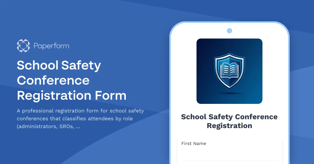 School Safety Conference Registration Form
