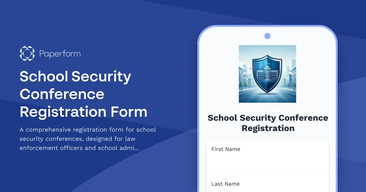 School Security Conference Registration Form