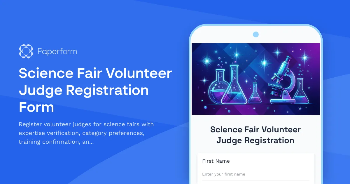 Science Fair Volunteer Judge Registration Form