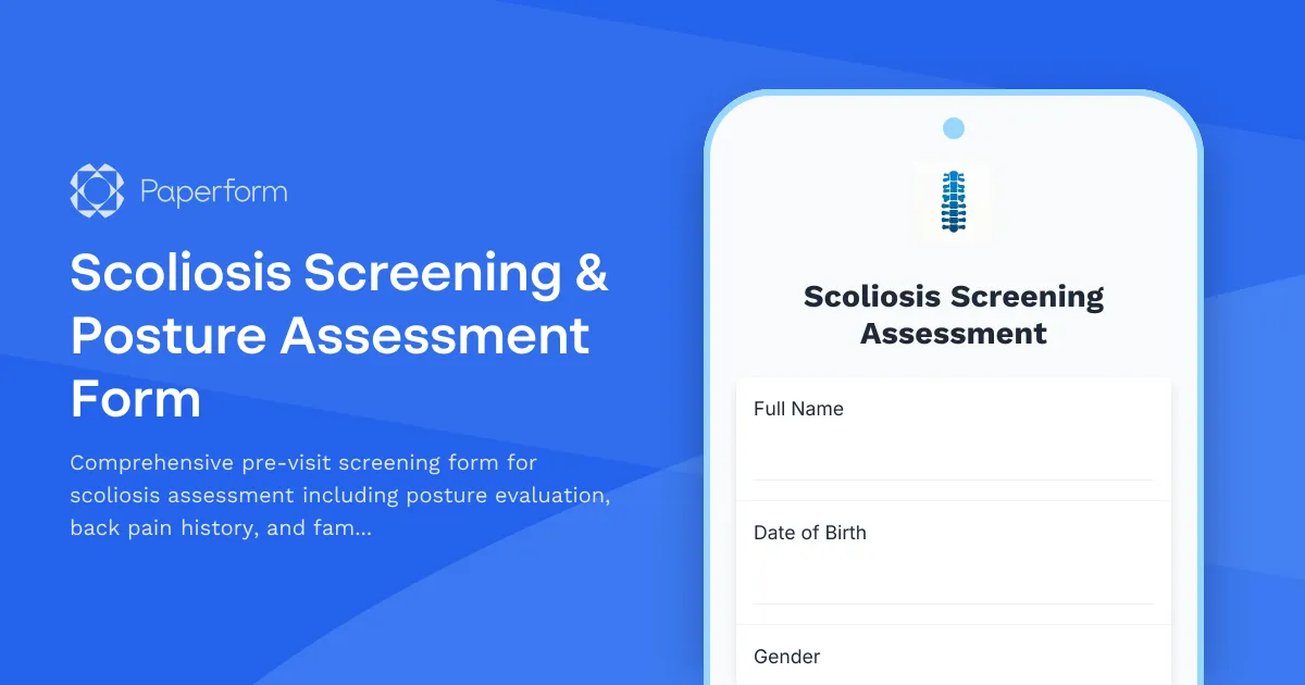 Scoliosis Screening & Posture Assessment Form