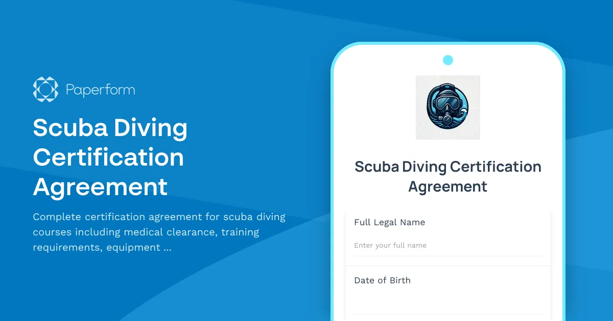 Scuba Diving Certification Agreement