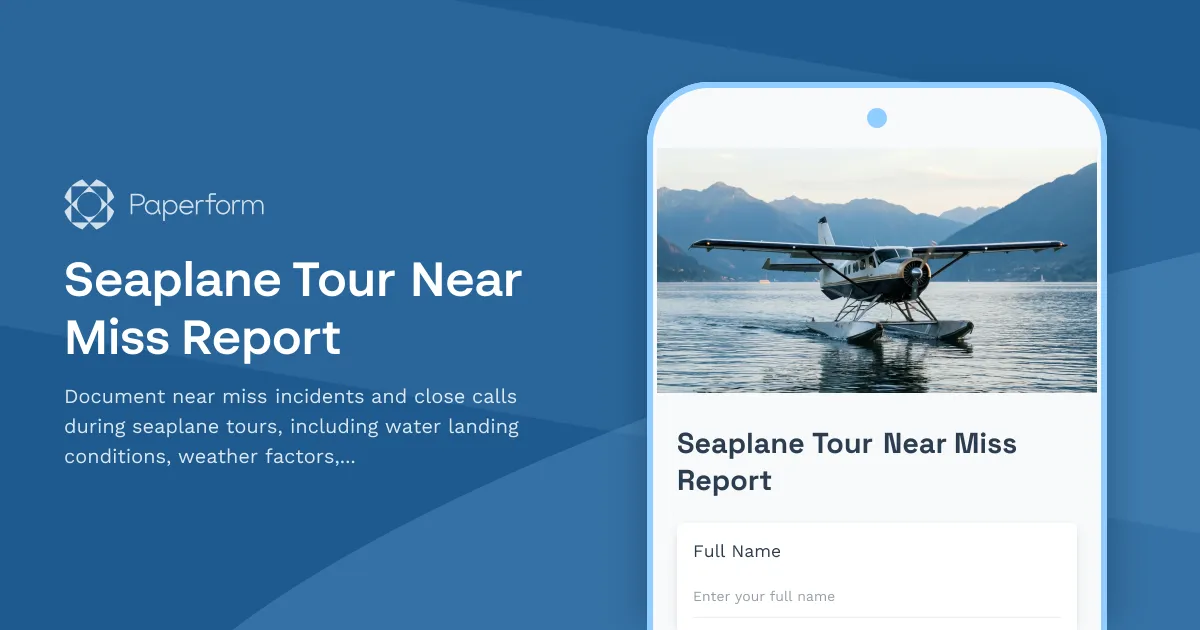 Seaplane Tour Near Miss Report