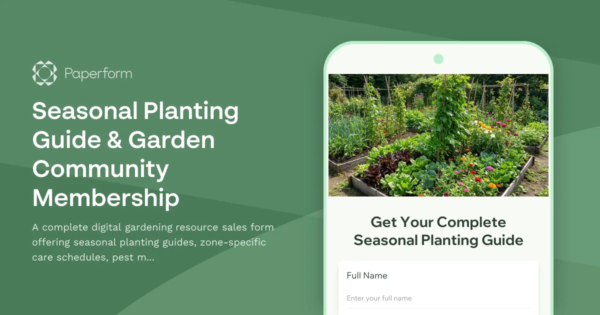 Seasonal Planting Guide & Garden Community Membership