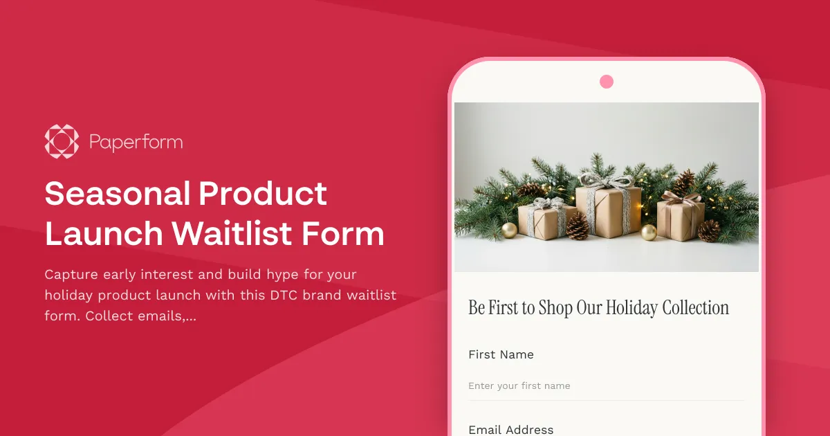 Seasonal Product Launch Waitlist Form
