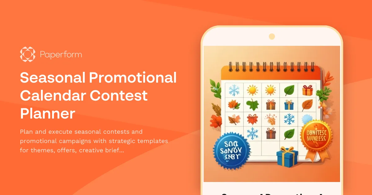 Seasonal Promotional Calendar Contest Planner