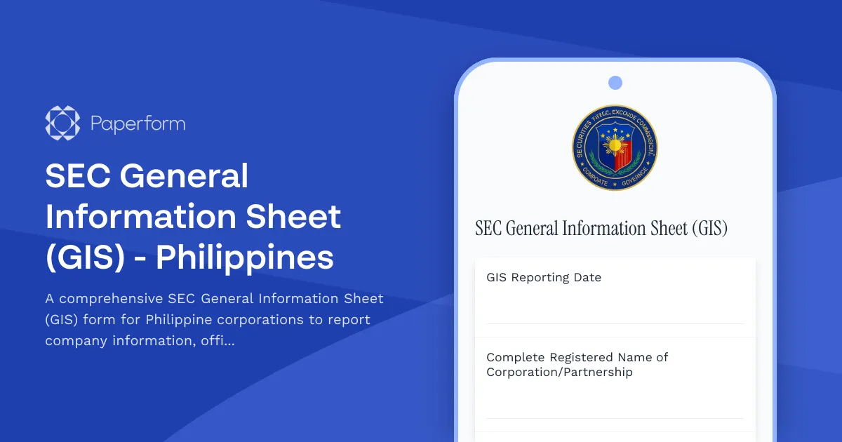 SEC General Information Sheet (GIS) - Philippines