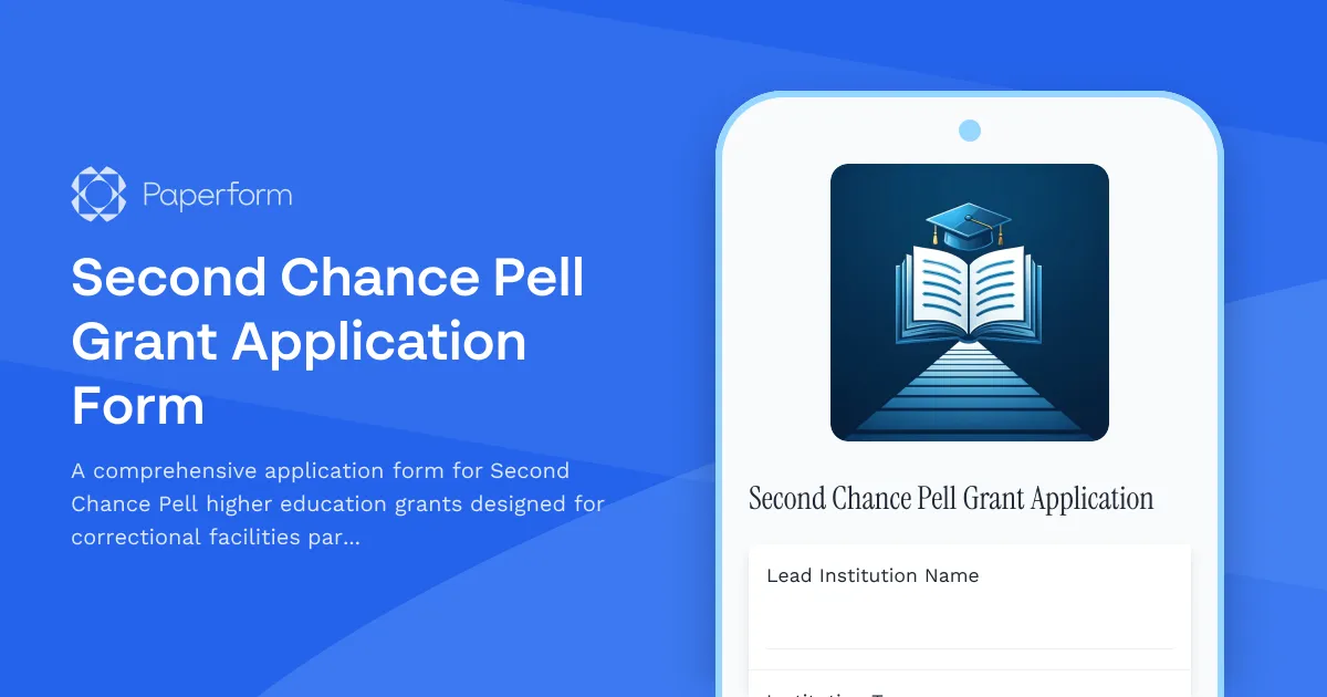 Second Chance Pell Grant Application Form