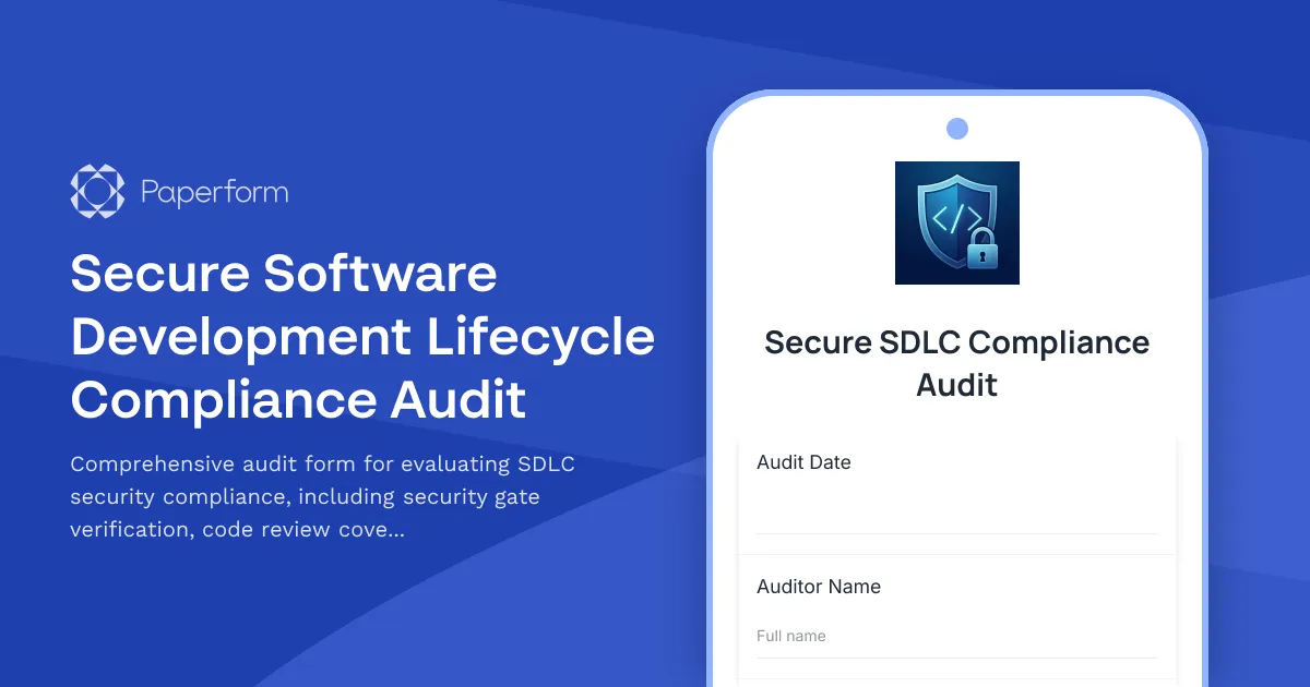 Secure Software Development Lifecycle Compliance Audit