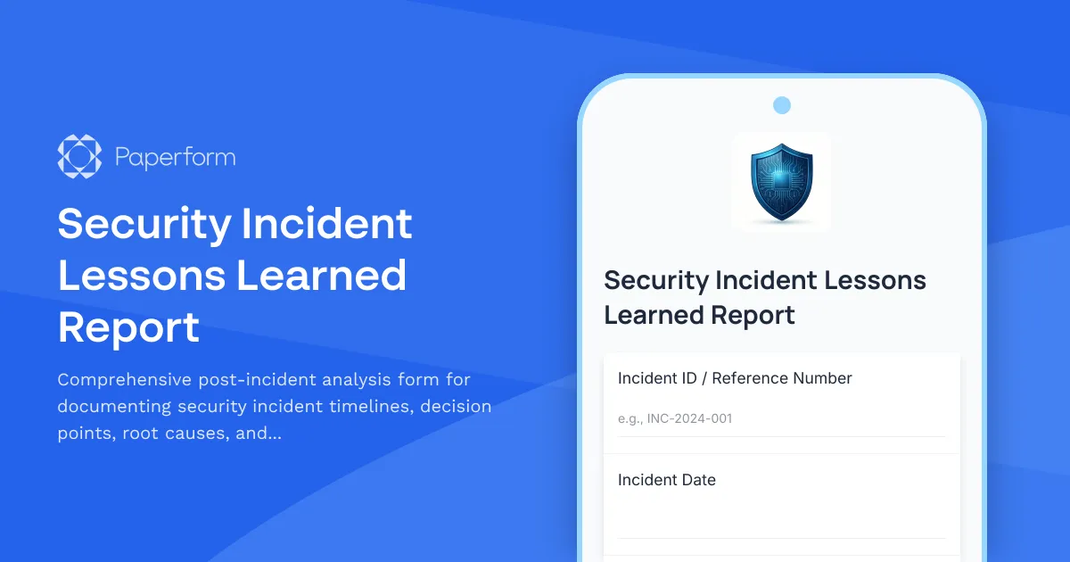 Security Incident Lessons Learned Report