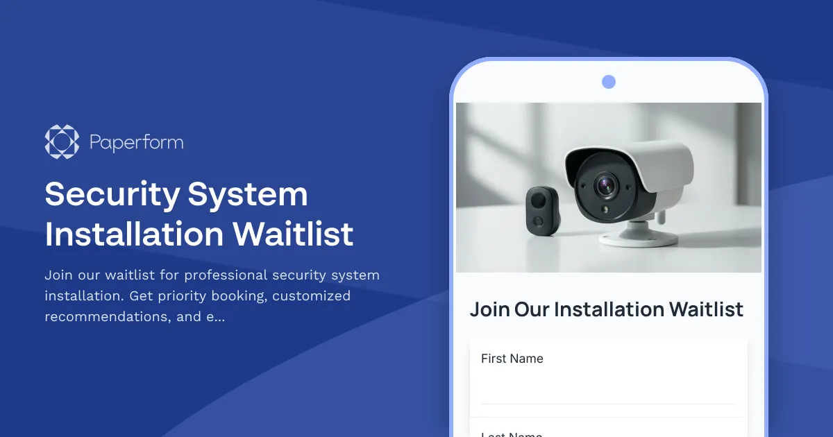 Security System Installation Waitlist
