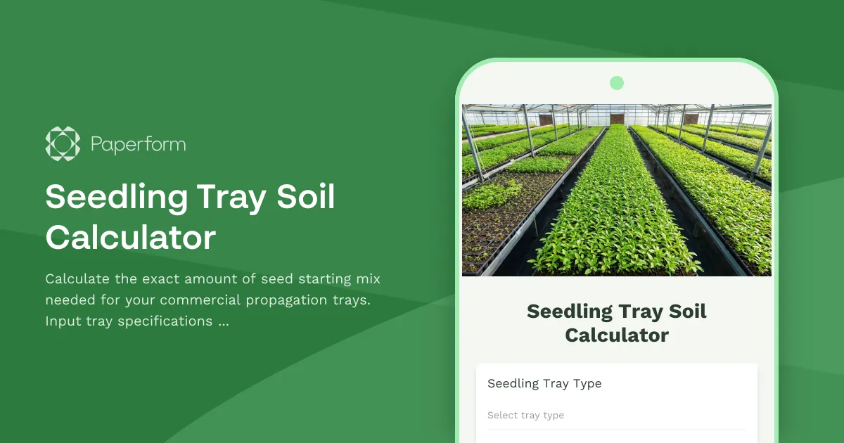 Seedling Tray Soil Calculator