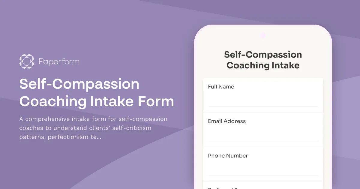 Self-Compassion Coaching Intake Form