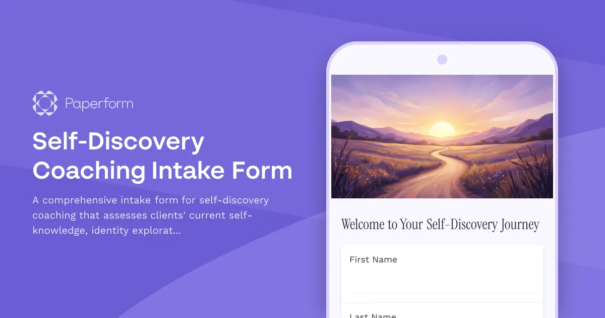 Self-Discovery Coaching Intake Form