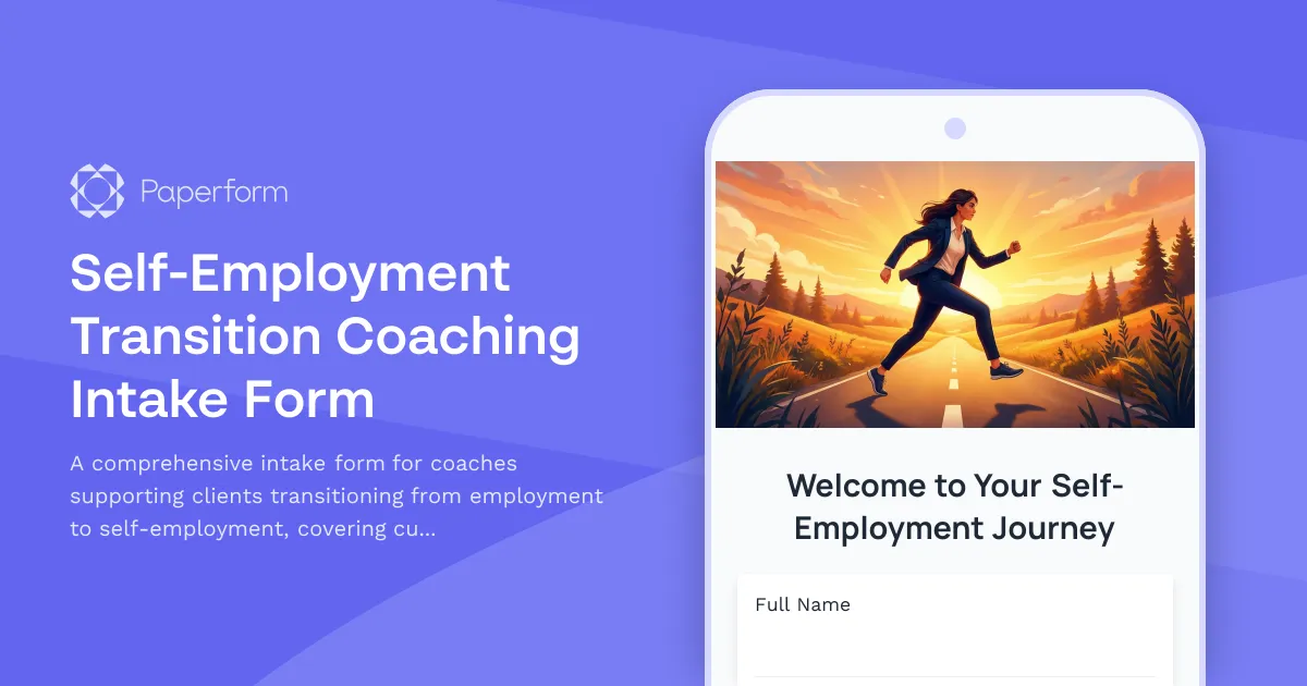 Self-Employment Transition Coaching Intake Form