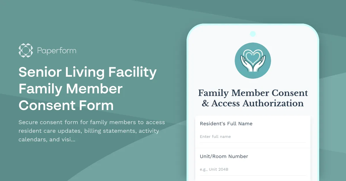 Senior Living Facility Family Member Consent Form