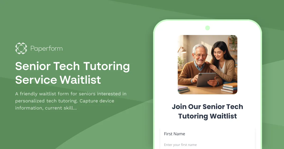 Senior Tech Tutoring Service Waitlist