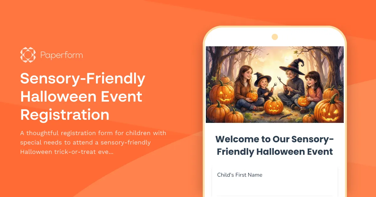 Sensory-Friendly Halloween Event Registration