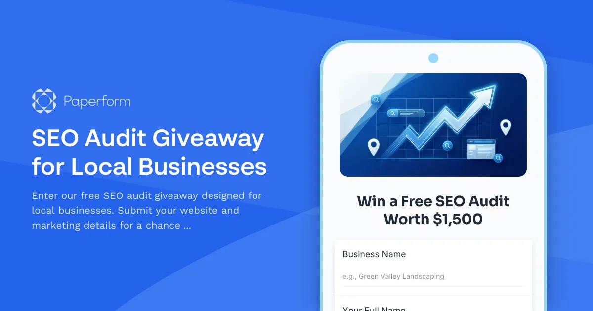 SEO Audit Giveaway for Local Businesses
