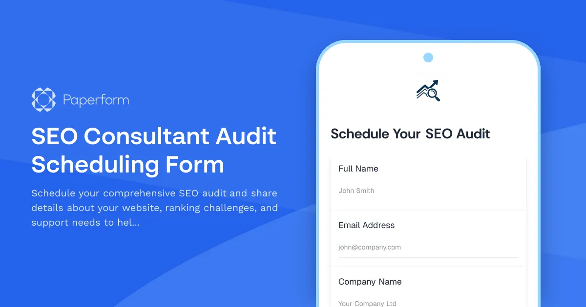 SEO Consultant Audit Scheduling Form