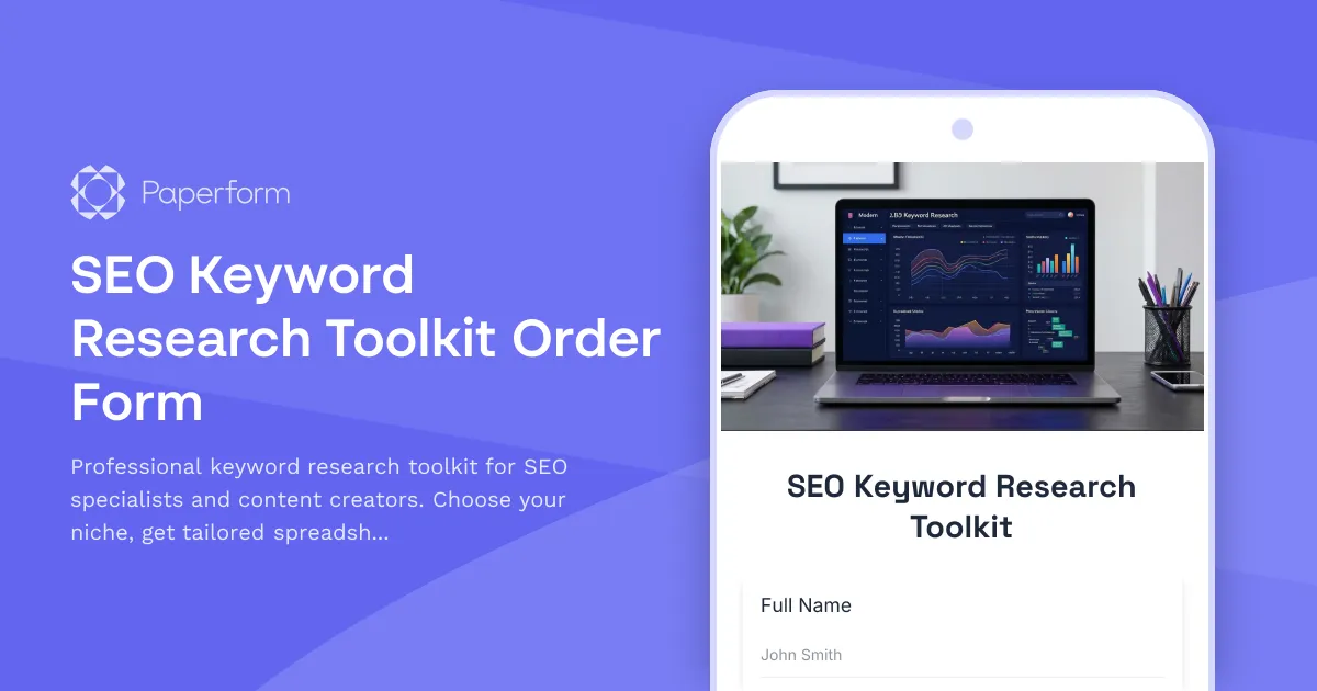 SEO Keyword Research Toolkit Order Form
