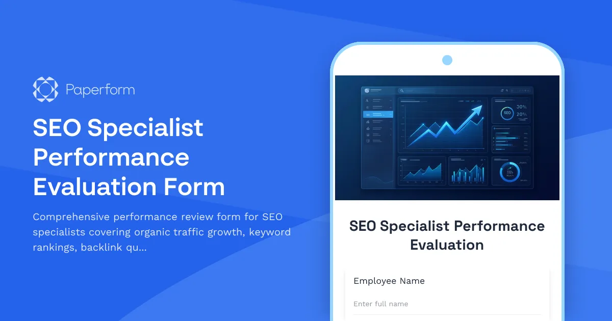 SEO Specialist Performance Evaluation Form