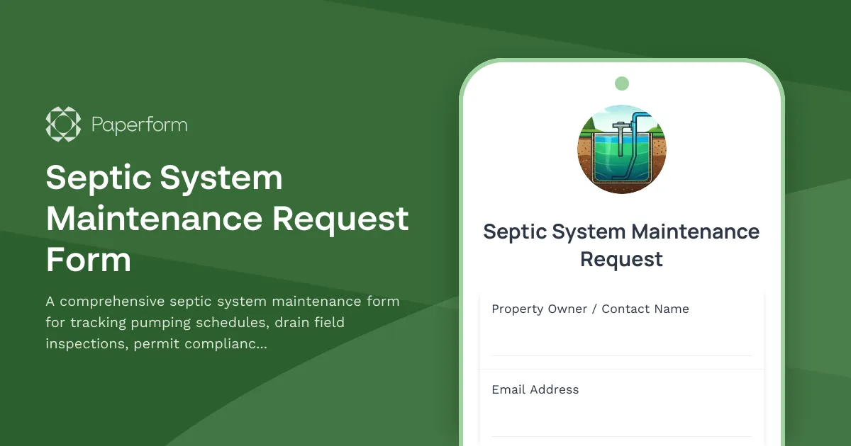 Septic System Maintenance Request Form