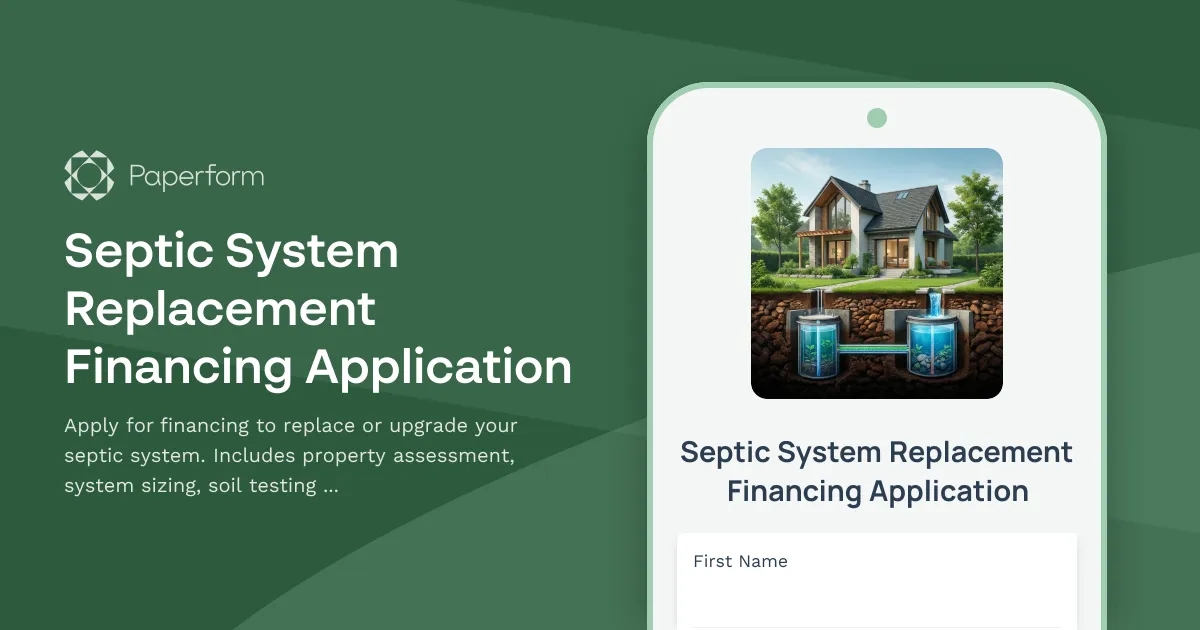 Septic System Replacement Financing Application