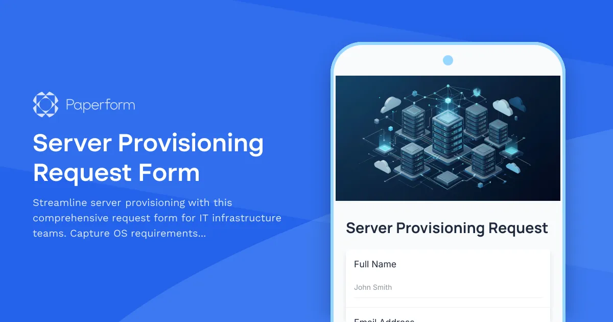 Server Provisioning Request Form