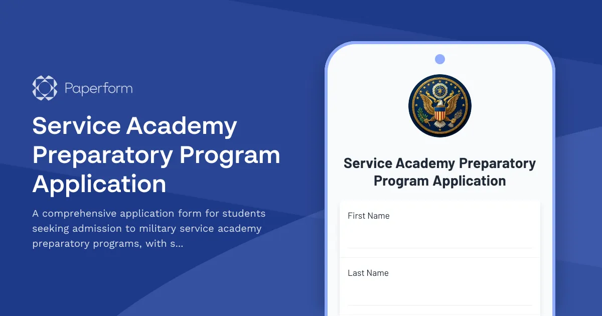 Service Academy Preparatory Program Application