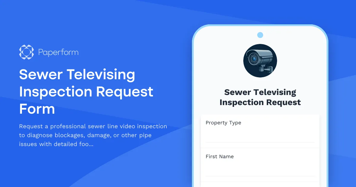 Sewer Televising Inspection Request Form