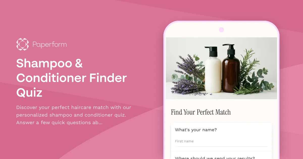 Shampoo & Conditioner Finder Quiz