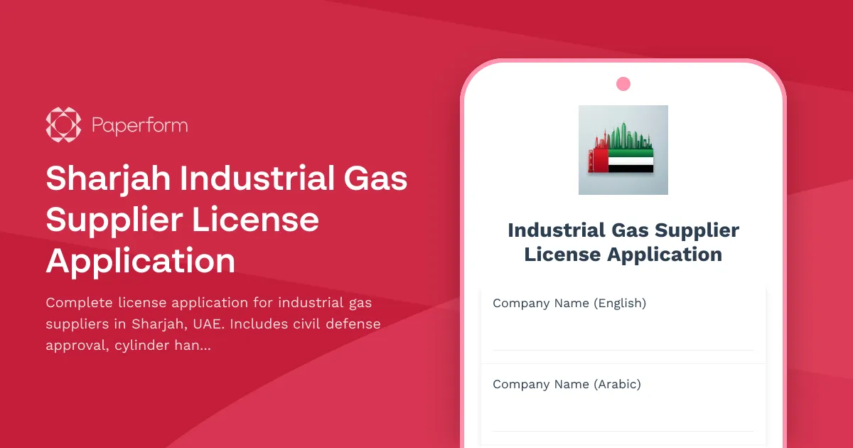 Sharjah Industrial Gas Supplier License Application