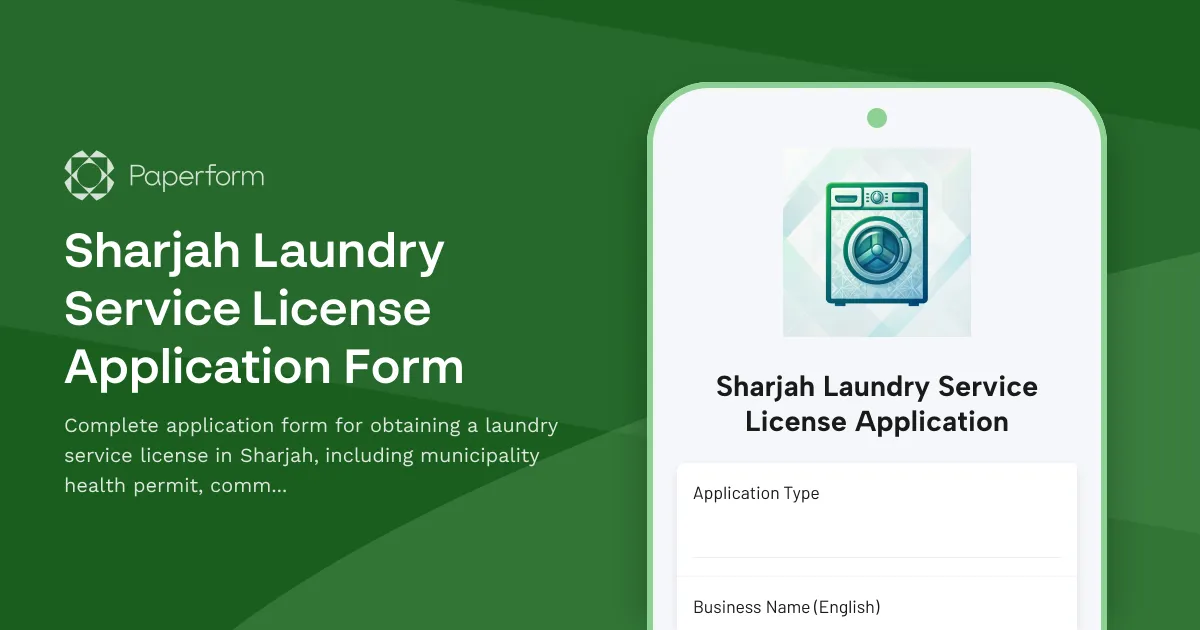 Sharjah Laundry Service License Application Form