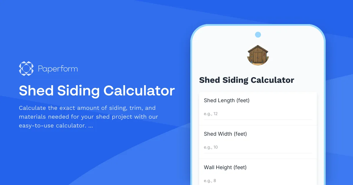 Shed Siding Calculator
