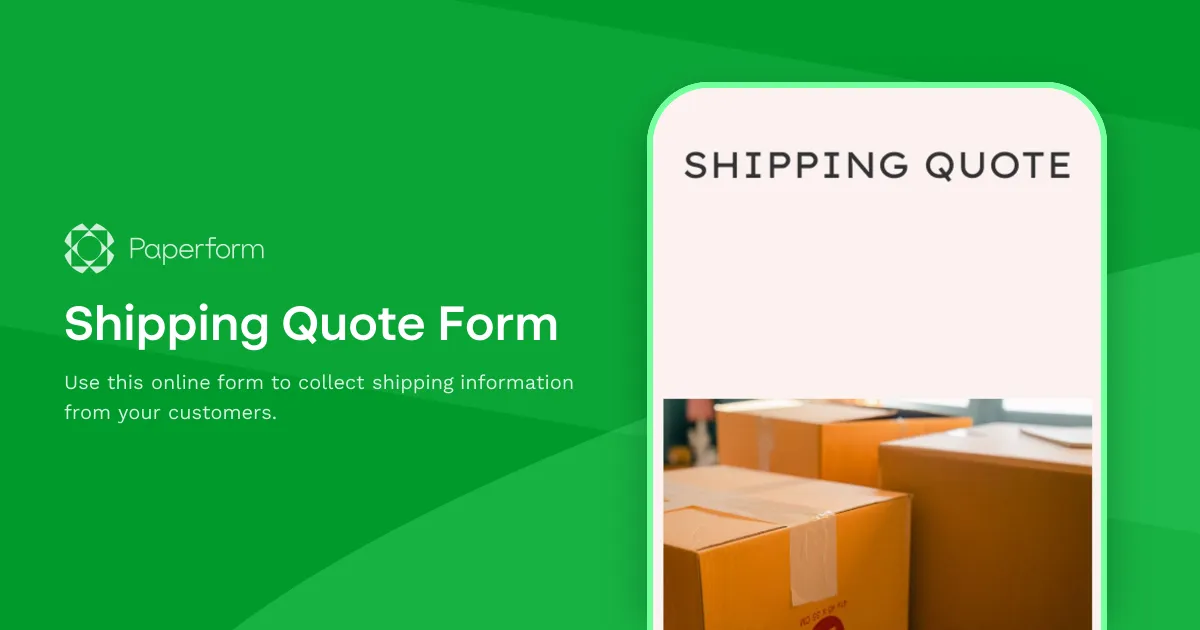 Shipping Quote Form